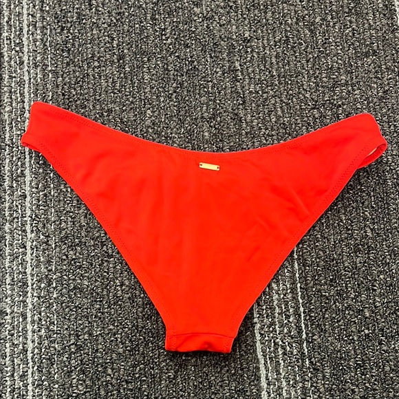 Victoria’s Secret Vibrant Red Gold Crop Top Women's Bikini High Cut Set. Small - Picture 5 of 7